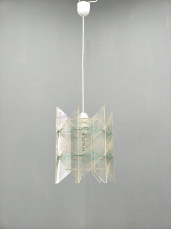 Image 1 of Space Age String Pendant Lamp, Plastic, Czechoslovakia, 1970s