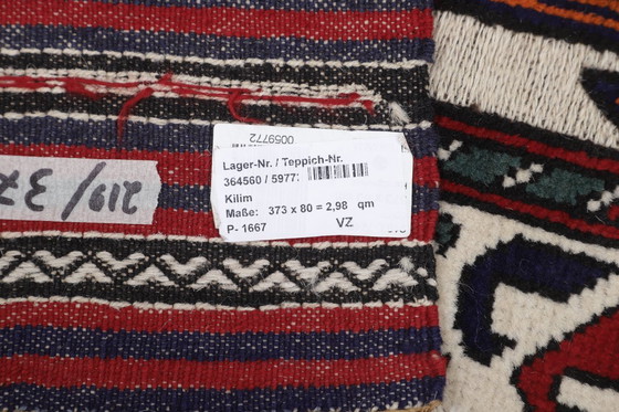 Image 1 of Afghan Kelim Deco Art Handwoven New Rug 373 x 80 cm