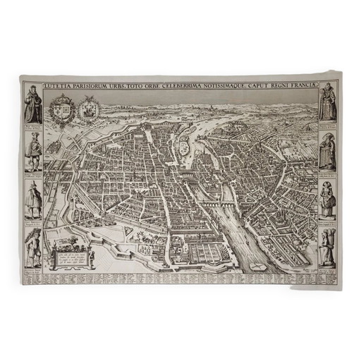 19th century engraving / Plan of Paris / Plan of Visscher