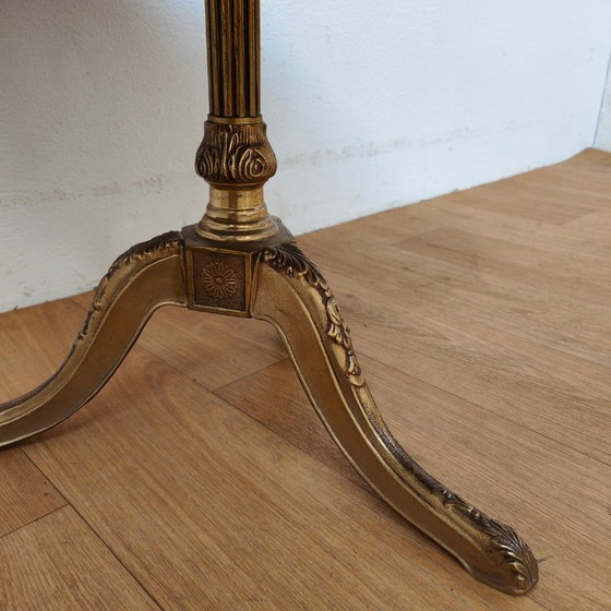 Table basse ronde Vintage Regency avec plateau en marbre onyx 65cm – Tables basses, Marble, Brass (photo 6 of 10)