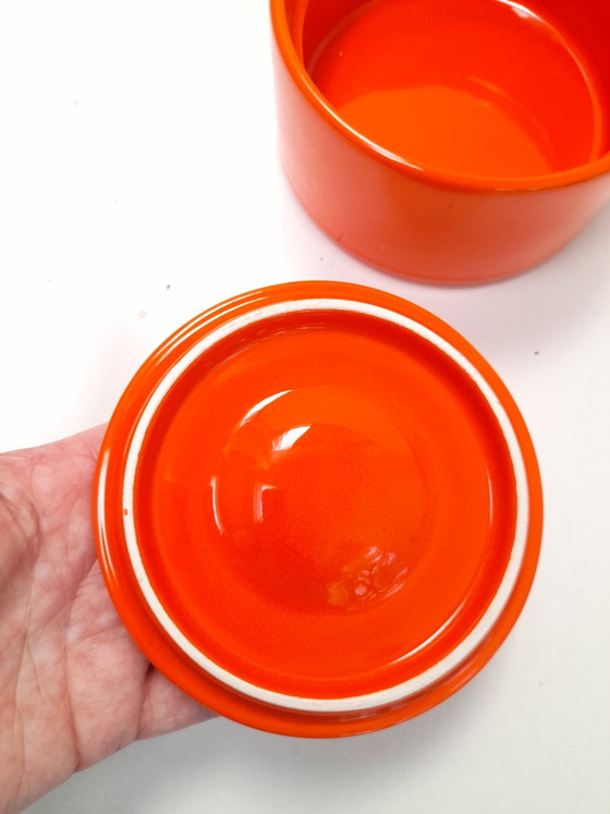 Pino Spagnolo orange ceramic box for Sicart – Decorative Objects (photo 4 of 5)