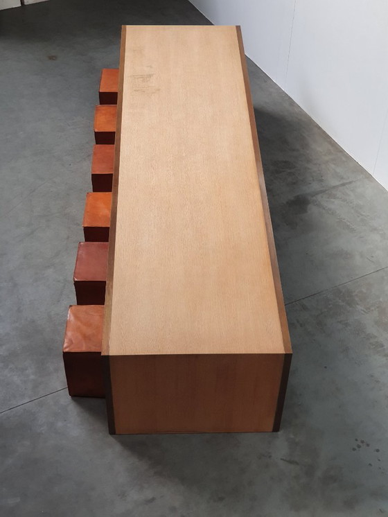 Image 1 of Oak Brass Vintage Design XL table custom made