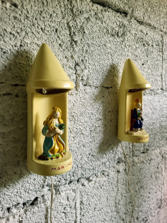 Image 1 of Ein Paar Nachtlichter aus Keramik - Frankreich 50er Jahre Volkskunst