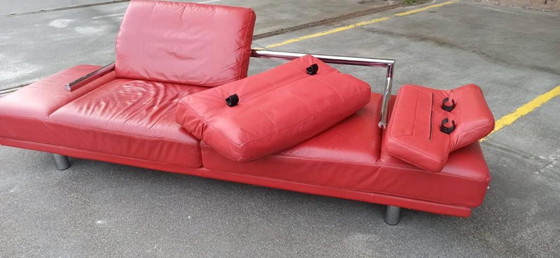 Image 1 of Vintage postmodern Rolf Benz leather sofa