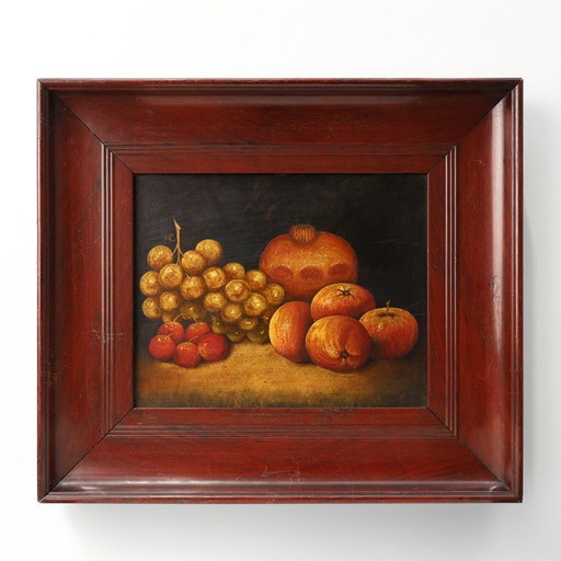 Dipinto ad olio su tavola del XVIII secolo, natura morta, Paesi Bassi