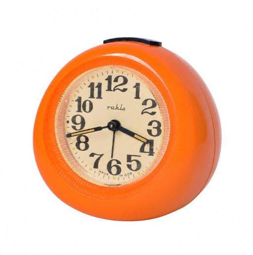 Oranje 'Ruhla' druppelwekker uit de jaren 70 / Space Age, Vintage / Duitsland DDR