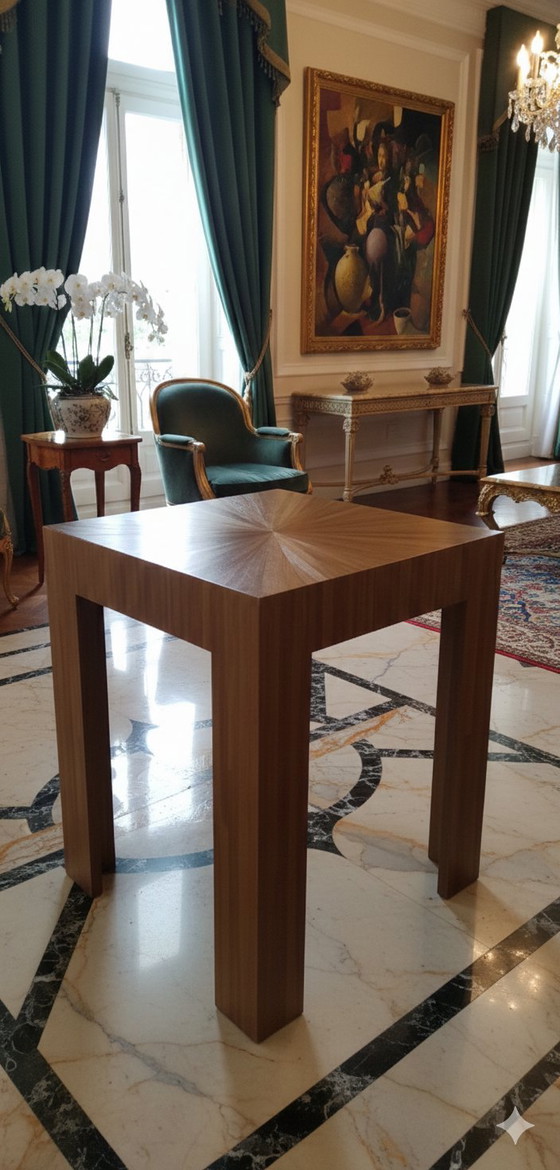 Image 1 of Tavolino da caffè in legno intarsiato Benoît Cazes 2023 - riedizione Art Déco di Jean-Michel Frank