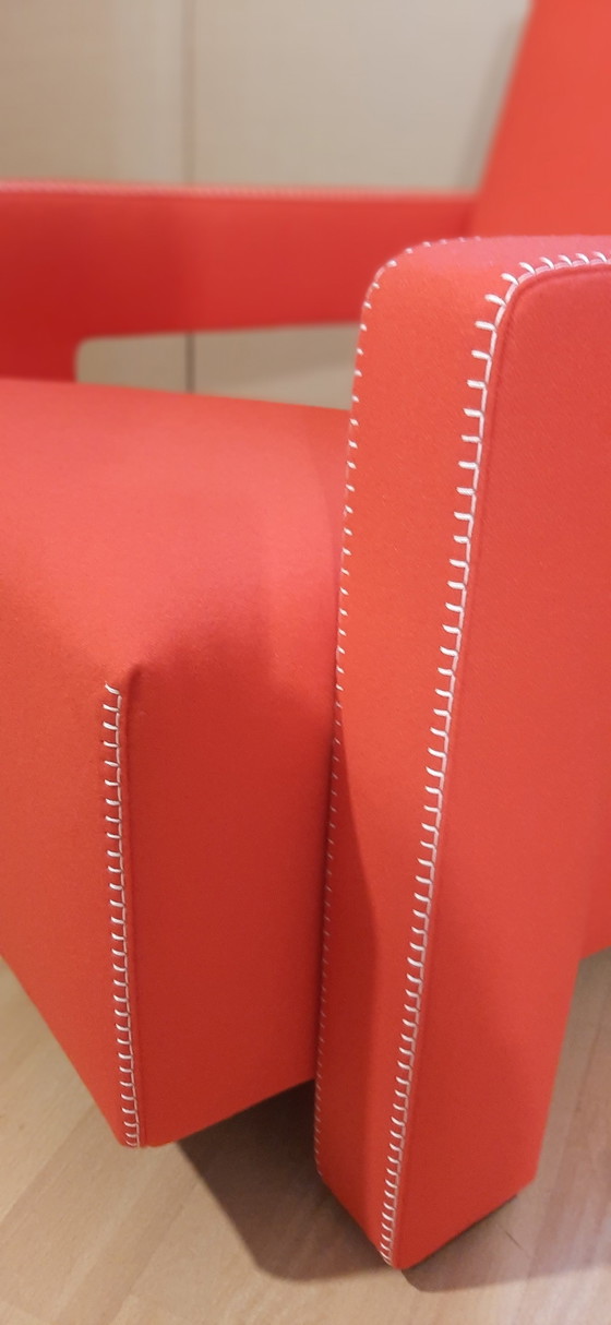 Image 1 of Cassina 2 Poltrona 637 Utrecht Nuova Mai Usata Lampo Rosso Lana 13L