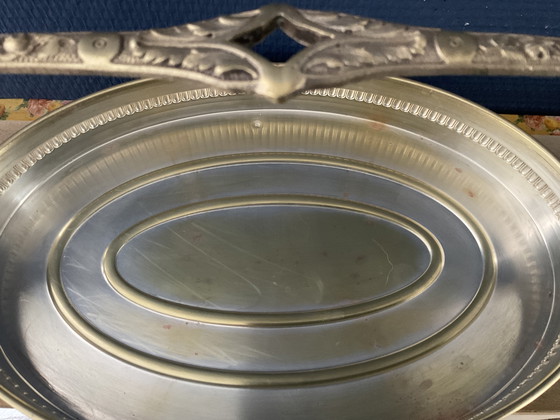 Image 1 of Serviteur mendiant art déco par Rodolphe Reysec  , orfèvre parisien . Métal doré