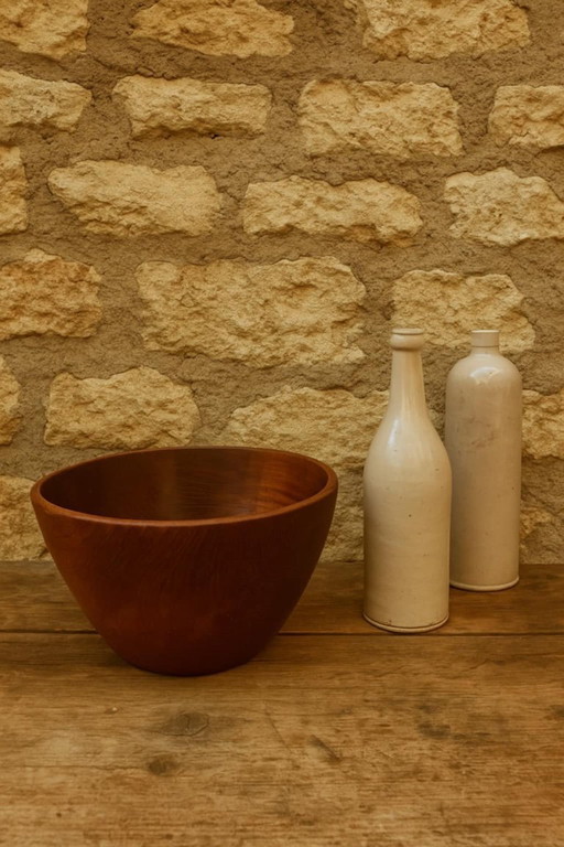 Large vintage teak bowl