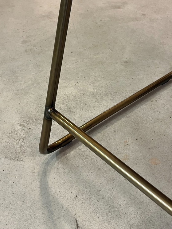 Image 1 of 2x Counter bar stool in bronze color upholstered brand Bogaerts