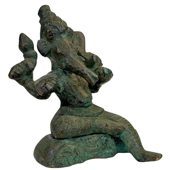 Antique Indian Bronze Ganesha Travel Statue – 18th–19th Century – Sculpture (photo 2 of 9)
