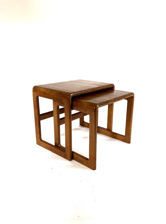 Image 1 of 2x vintage Danish teak side table, Dyrlund ‘80