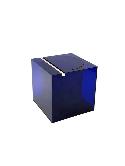 Space Age Eiskübel aus blauem Kunststoff, Studio Opi, Cini & Nils Italien, ca. 1970er Jahre