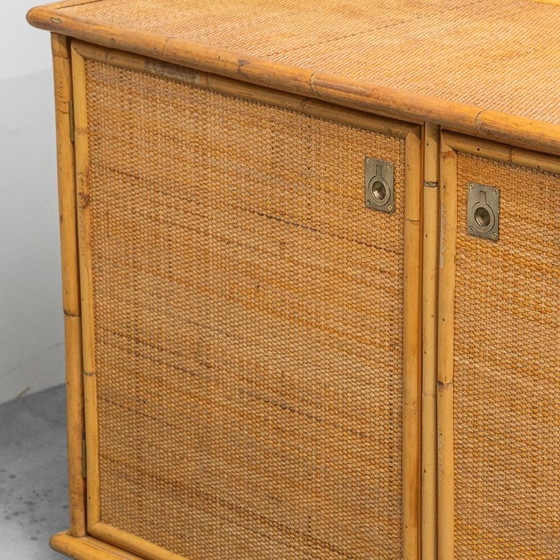 Image 1 of CREDENZA IN BAMBÙ E RATTAN ANNI ’70 VINTAGE MODERNARIATO
