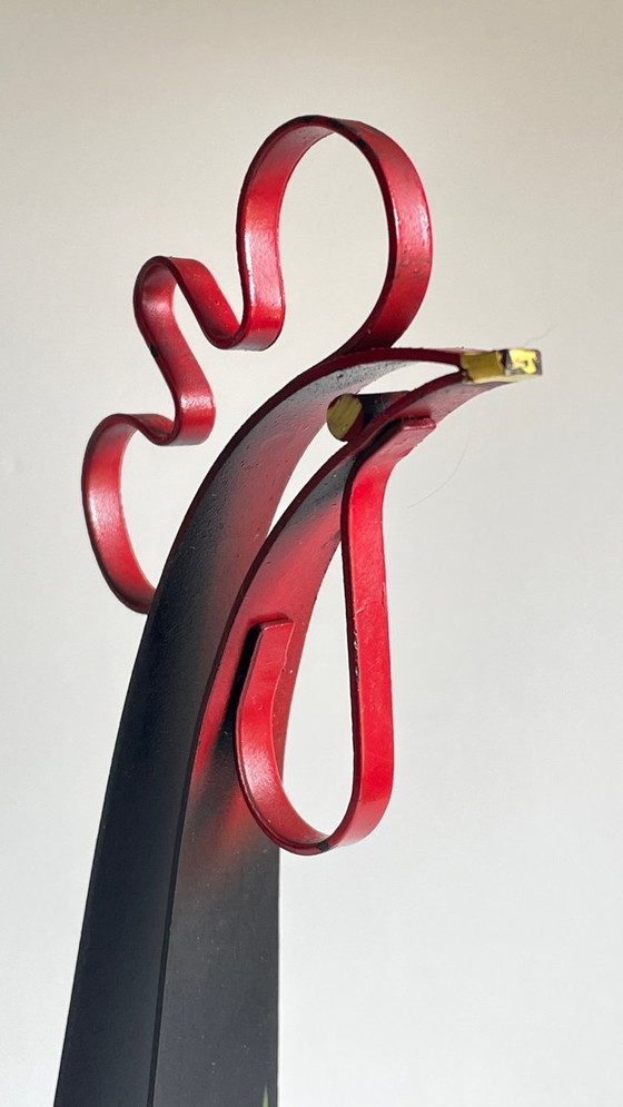 Image 1 of BOUGEOIR Métal Forme Coq Suède VINTAGE