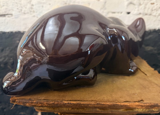 Grande Scultura Vintage di Gatto in Ceramica con Occhi di Vetro – Condizioni Pari al Nuovo – 37 cm (photo 4 of 6)