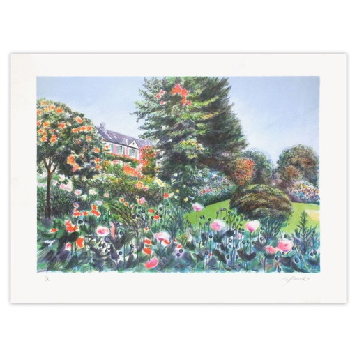 Rolf Rafflewski Giverny - Das Haus von Claude Monet Signierte Lithografie 1990