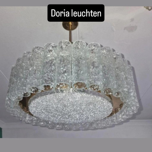 Doria Leuchten hanglamp getextureerd glazen buizen