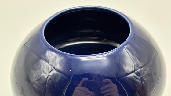 Thulin Earthenware - Cobalt Blue Art Deco Vase Nr.1532 – Faïenceries de Thulin, Ceramic (photo 8 of 13)