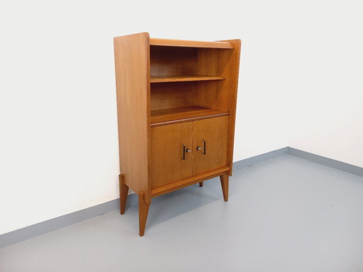 Librería vintage de roble de estilo escandinavo René Gabriel de los años 50