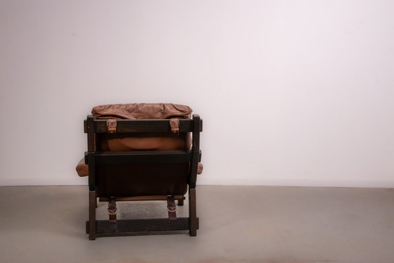 Image 1 of Divano e poltrona brutalisti olandesi disegnati da Gerard Van den Berg per Montis. Circa 1980