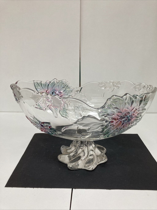 Vintage 70s colorful flower pattern crystal cup