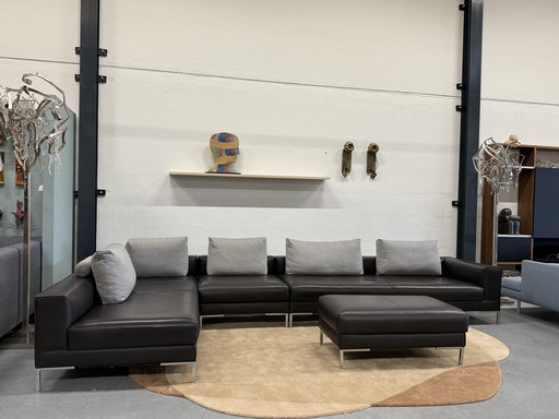 Design on Stock Aikon Lounge Hoekbank Bruin leer Kussens stof