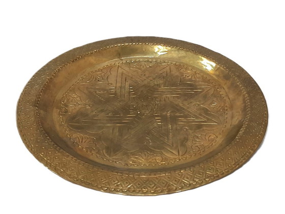 Image 1 of Vintage sierlijke messing wandplaat 20 cm