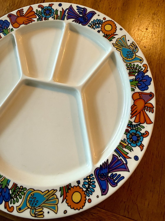 Image 1 of 4 fantastici piatti da fonduta vintage Villeroy & Boch "Acapulco" 1970