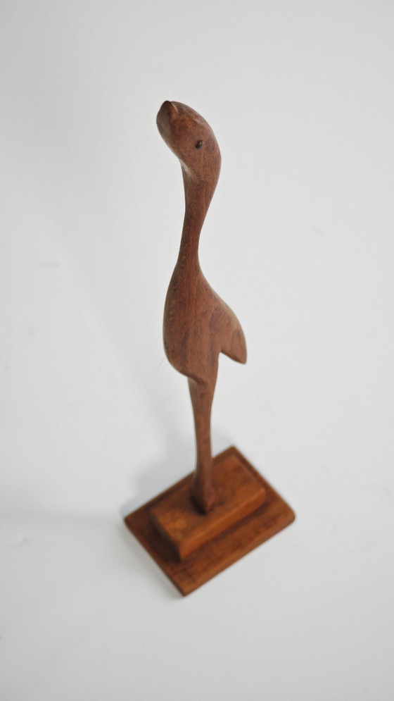 Image 1 of Bird figurine teak vintage mid century modern