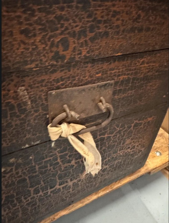 Image 1 of Auténtica maleta de cabina/viaje, color negro/marrón craquelado.