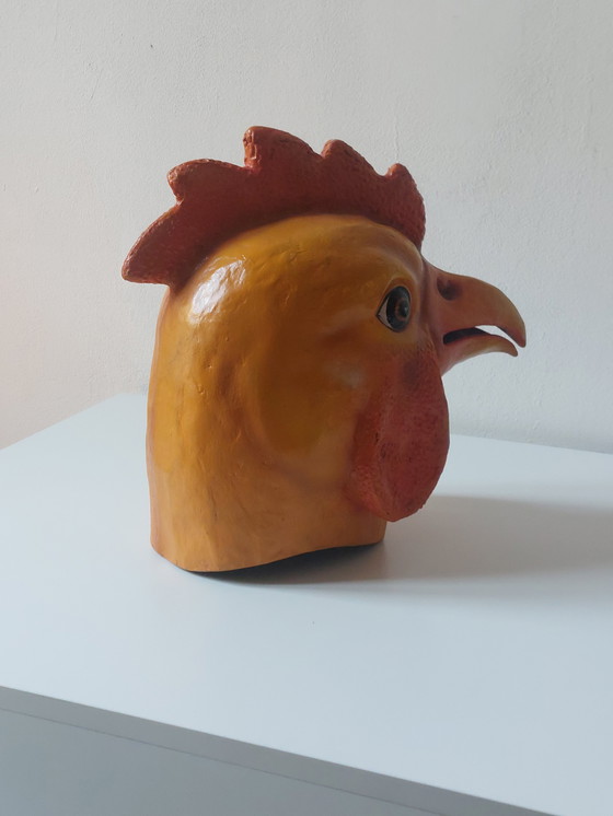 Image 1 of Old theater mask, children's papier-mâché, prop, chicken