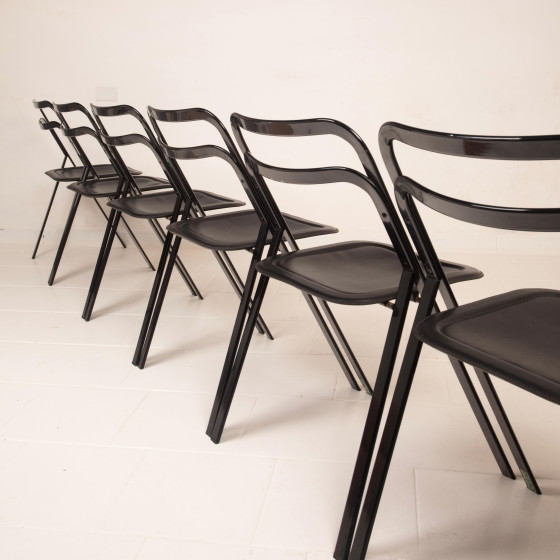 Sillas Clio de Acero y Cuero de Giorgio Cattelan para Cidue – Sillas de comedor, Leather, polished steel (photo 17 of 25)