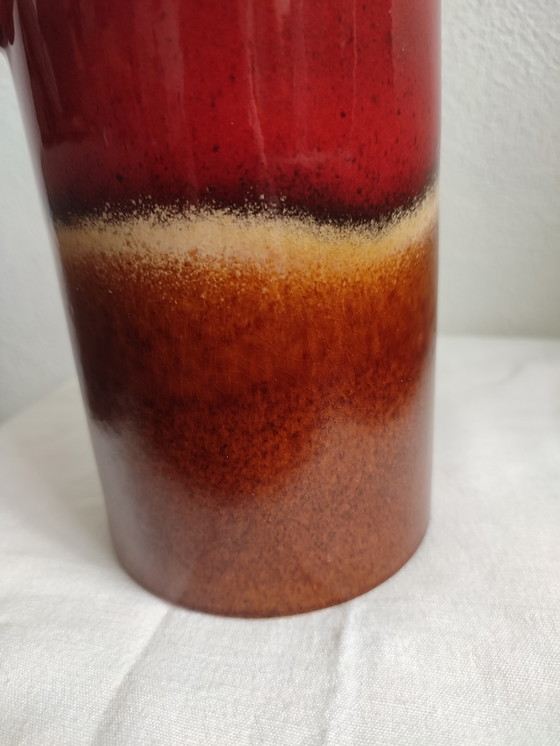 Image 1 of Vintage Scheuring West Germany 447-22 Vaso caraffa rosso marrone lava