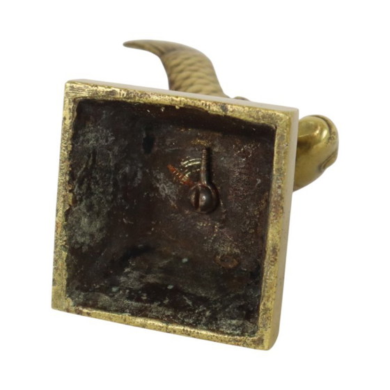 Vintage Zwaar Massief Brons Koi Karper Beeld – Beeldhouwkunst, Bronze (photo 10 of 10)