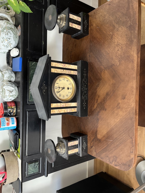 Image 1 of Clock Incl. 2 Bookends