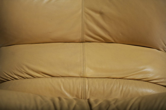 Image 1 of Sehr seltener Canestrari-Loungesessel und Ottomane aus Leder – Vittorio Varo – Canestrari