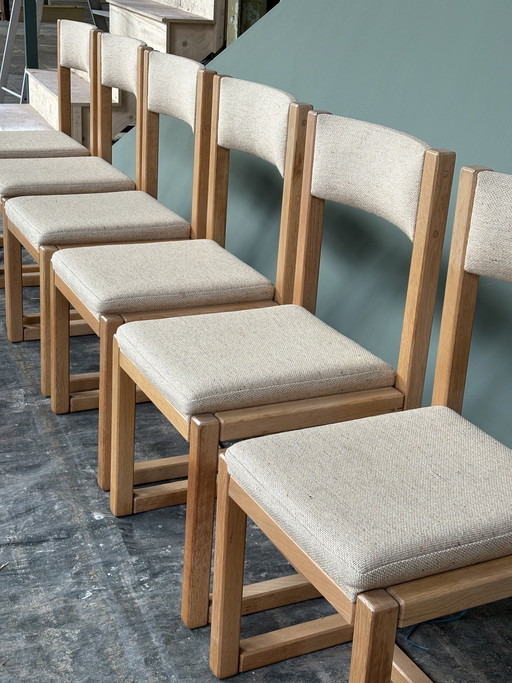 Set aus 6 eleganten Stühlen im 80er-Jahre-Stil