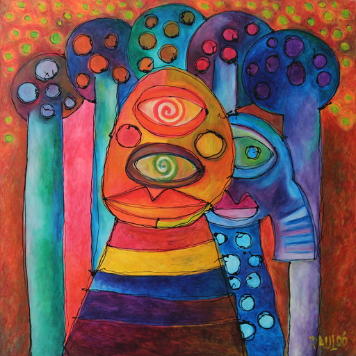 Old painting 'A walk in the park'