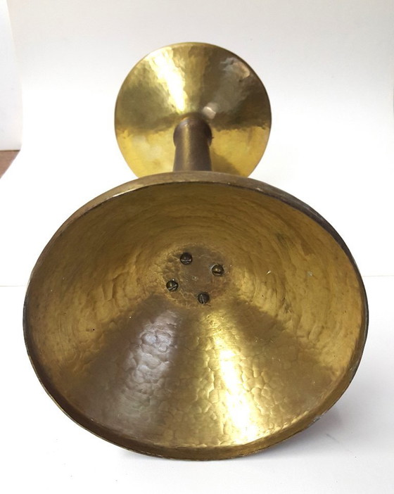 Image 1 of Brass candlestick, unique, wrought iron - hammered, 1940-44