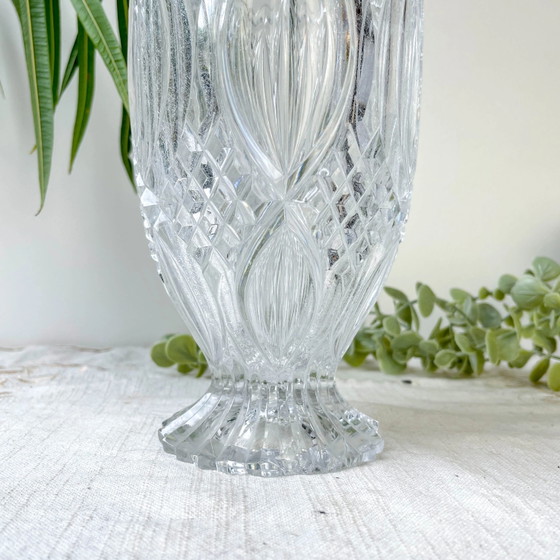 Kleine Vintage Glazen Vaas met Geometrisch Patroon – Vazen (photo 3 of 12)