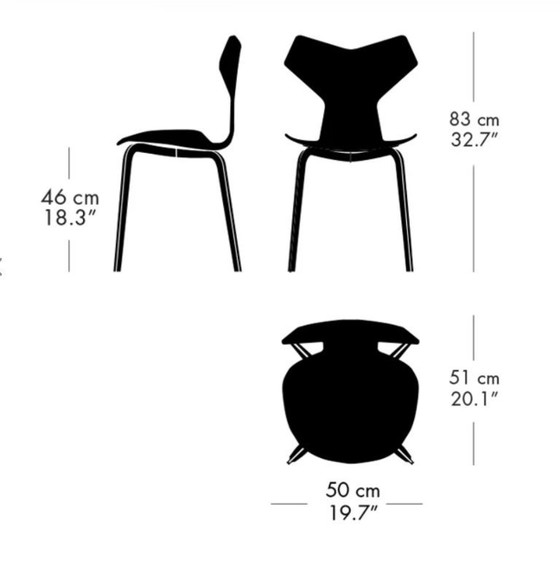 Image 1 of Arne Jacobsen per Fritz Hansen | Grand Prix Wood | set di 2 sedie