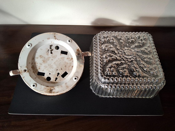 Image 1 of Vintage vierkante glazen plafondlamp j60:70