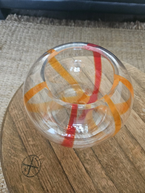Image 1 of LSA International glazen vaas • Oranje/Rood • Handgeblazen