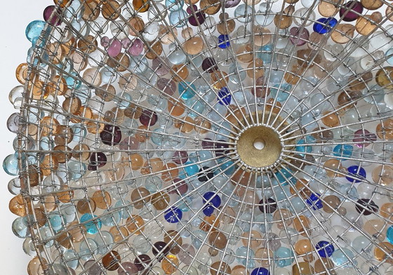 Image 1 of Grande lampe de plafond en verre de Murano en forme de grappe de raisin (37 cm).