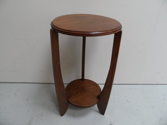 Art Deco oak round side table – Wood (photo 5 of 9)