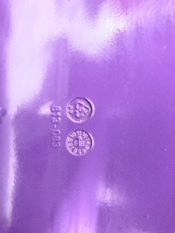 Image 1 of 2 Verner Panton Chairs Classic purple lacquered plastic Vitra signed 90s