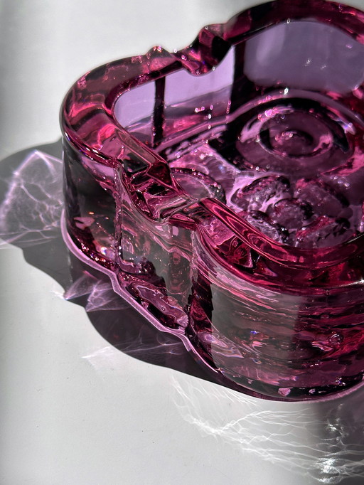 Vintage Alexandrite Glass Ashtray 70s Italy Palo Santo Bowl Murano Mid - Century 70s 1970 Neodymium Zelezny Brod ZBS Lilac