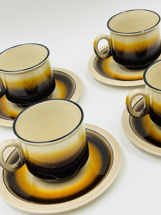 Set aus 4 Tassen und Untertassen von Iceland - Boch Belgien – Boch Frères, Geschirr, Ceramic (photo 6 of 13)